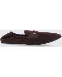 Dolce & Gabbana - Dolce &Amp Gabbana Suede Calfskin Loafers With Dg Logo - Lyst