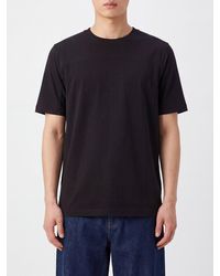 Thom Krom - Short-Sleeved Viscose Crewneck T-Shirt With Contrast Logo - Lyst