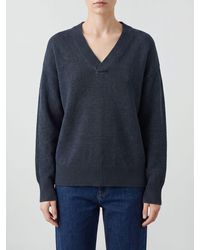 Our Legacy - V-Neck Merino Wool Jumper With Ribbed Trims - Lyst