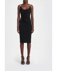Versace - Vestido Midi De Jersey Elástico - Lyst