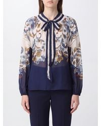 FARM Rio - Floral Print Viscose Blouse With Pussy-Bow Collar And Long Sleeves - Lyst