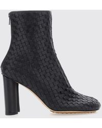 Bottega Veneta - Cherry Intrecciato Leather High-Heel Ankle Boots - Lyst