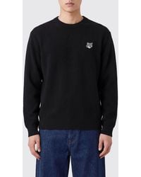 Maison Kitsuné - Maison Kitsun&Eacute Crewneck Wool Jumper With Chillax Fox Logo Patch - Lyst