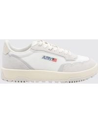 Autry - Wildpace Low Leather And Mesh Sneakers With Contrast Logo And Serrated Sole - Lyst