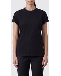 Brunello Cucinelli - Short-Sleeved Cotton T-Shirt With Monili Embroidery - Lyst