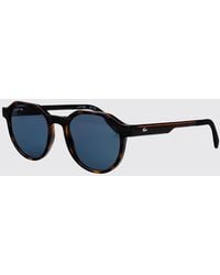Lacoste - Tortoiseshell Acetate Aviator Sunglasses With Monogram Logo - Lyst