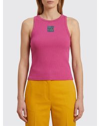 Marni - Top De Punto De Algodón Con Logo - Lyst