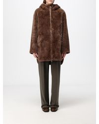 Joseph Ribkoff - Knee-Length Faux Fur Coat With Hood - Lyst