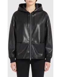 Semicouture - Faux Leather Hooded Jacket - Lyst