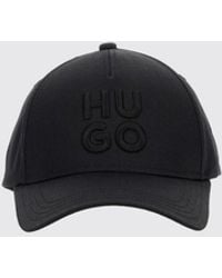 HUGO - Cotton Baseball Cap With Rigid Visor And Tone-On-Tone Embroidered Logo - Lyst