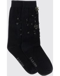 P.A.R.O.S.H. - P.A.R.O.S.H. Stretch-Cotton Socks With Rhinestones And Jacquard Logo - Lyst