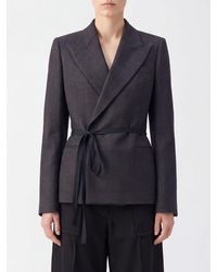 Maison Margiela - Short Robe-Style Wool Blazer With Peak Lapels And Belt - Lyst