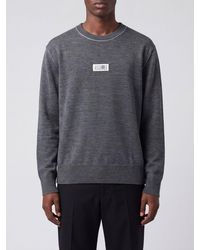 MM6 by Maison Margiela - Virgin Wool Crewneck Jumper With Numeric Logo - Lyst