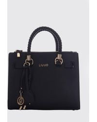 Liu Jo - Synthetic Leather Handbag With Double Handle And Charm - Lyst