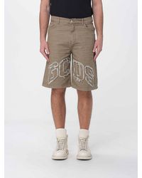 Gcds - Cotton Denim Bermuda Shorts With Embroidered Logo - Lyst