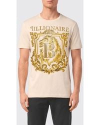 Billionaire - Embroidered Cotton T-Shirt - Lyst