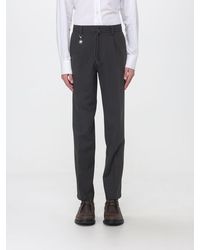 Manuel Ritz - Slim Fit Wool Flannel Trousers With Pleats And Drawstring - Lyst