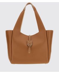 Hogan - Calfskin Shoulder Bag With Double Handle And Inner Pouch - Lyst