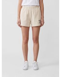 Sporty & Rich - Sporty &Amp Rich Cotton Shorts With Elasticated Waist And Contrast Logo - Lyst