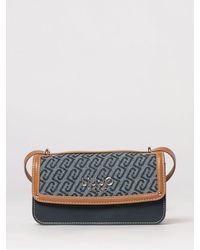 Liu Jo - Faux Leather And Canvas Bag With Jacquard Monogram - Lyst
