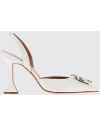 AMINA MUADDI - Begum Satin Slingback Pumps With Jewel Buckle And Flared Heel - Lyst