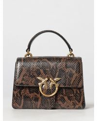 Pinko - Love Bag One Python-Print Leather Mini Handbag With Logo - Lyst