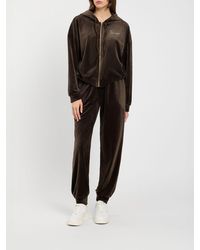 Twinset - Velvet Tracksuit With Rhinestone Logo (2 Pieces) - Lyst