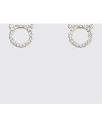 Ferragamo - Gancini-Ohrstecker Aus Messing Mit Kristallen - Lyst