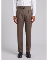 Tagliatore - High-Waisted Virgin Wool Tailored Trousers With Pleats - Lyst