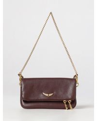 Zadig & Voltaire - Zadig &Amp Voltaire Rock Nano Grained Calfskin Leather Crossbody Bag With Logo - Lyst