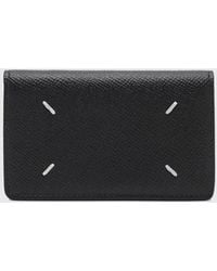 Maison Margiela - Grained Leather Card Holder With Four Stitches Logo And Flap - Lyst