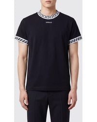 Versace - Cotton T-Shirt With Logo And Contrast Trims - Lyst