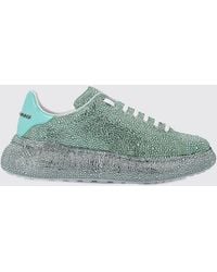 Philipp Plein - Leather Platform Sneakers With Embroidered Details And Rhinestones - Lyst