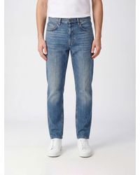 Lardini - Slim Fit Mid-Rise Cotton Denim Jeans With Five Pockets - Lyst