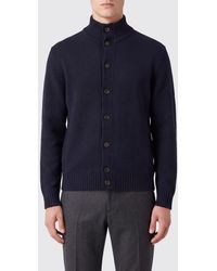 Slowear - High-Neck Virgin Wool Cardigan With Button Closure - Lyst
