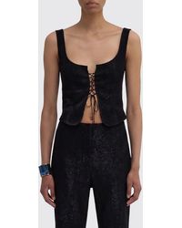 MACCAPANI - Glitter Cotton Blend Top - Lyst
