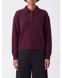 Anine Bing - Long-Sleeved 100% Cashmere Knit Polo Shirt With Dropped Shoulders - Lyst