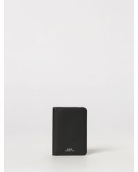A.P.C. - Stefan Bifold Smooth Cowhide Leather Card Holder With Foiled Logo - Lyst