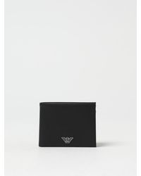 Emporio Armani - Saffiano Faux Leather Wallet - Lyst