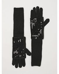 Pinko - Sequin-Embroidered Polyester Gloves With Ribbed Cuffs - Lyst