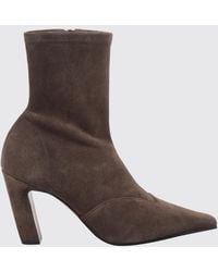 KHAITE - Nevada Suede Ankle Boots With High Block Heel - Lyst