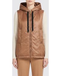 Max Mara - Padded Technical Fabric Vest With Hood And High Neck - Lyst