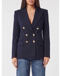 Philipp Plein - Slim Fit Double-Breasted Wool-Blend Blazer With Rhinestone Teddy Bear Logo - Lyst