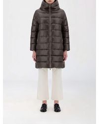 Herno - Long Quilted Nylon Puffer Coat With Funnel Neck And Zip Closure - Lyst