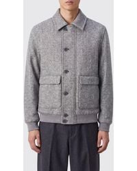 Herno - Chevron Virgin Wool Bomber Jacket With Classic Collar - Lyst