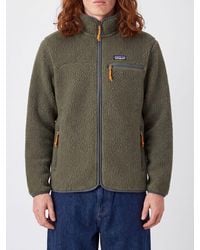 Patagonia - Ms Retro Fleece Jacket With High Collar And Embroidered Logo - Lyst