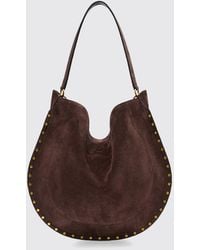 Isabel Marant - Oskan Suede Hobo Bag With Studs And Half-Moon Shape - Lyst