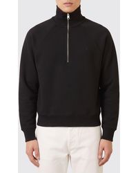 Ami Paris - Pure Cotton Sweatshirt With High Neck And Half-Zip Closure - Lyst