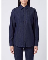 Max Mara - Cotton Shirt With Classic Collar And Patch Pocket - Lyst