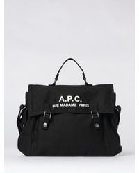 A.P.C. - Recuperation Satchel Cotton Bag With Logo - Lyst